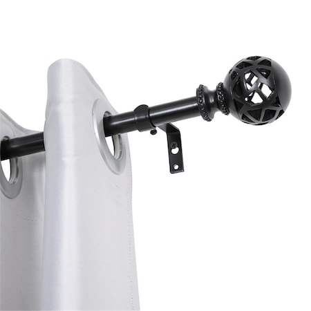 Utopia Alley 0.75 in. Curtain Rod for 86-120 in. Windows, Black D128Z